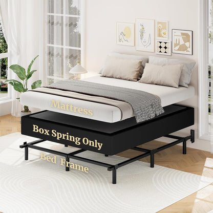 Queen Box Spring, 10 Inch High Profile Box Spring for Queen Bed, 3000 Lbs Heavy Duty Metal Frame Mattress Foundation with Fabric Cover, Easy Assembly-Noise Free