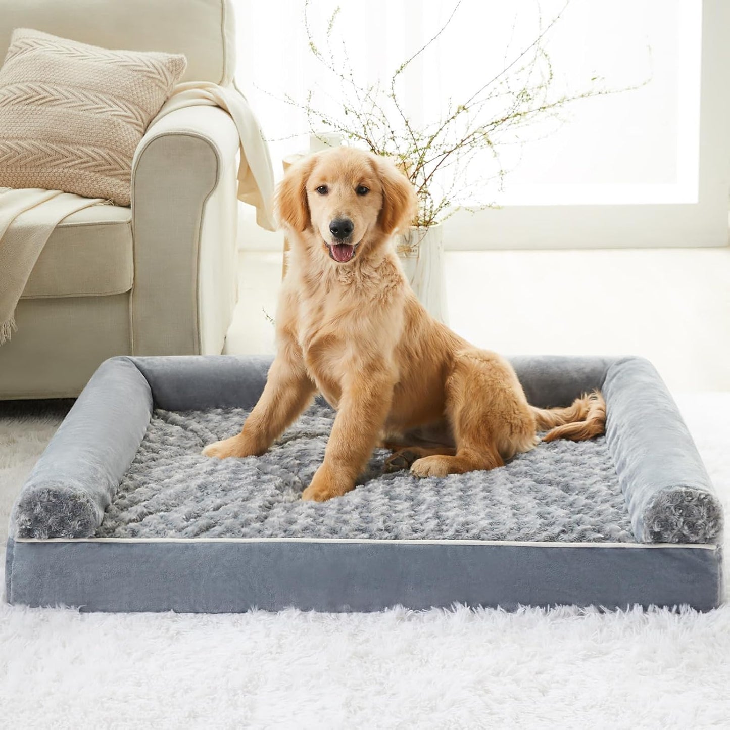 Dog Beds for Large Dogs, Orthopedic Dog Bed for Medium Large Dogs,Big Waterproof Couch Pet Bed with Removable Washable Cover