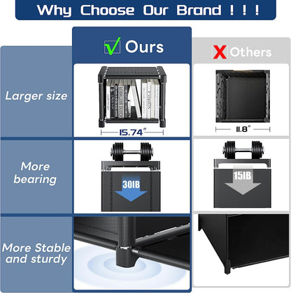 Book Shelf, 12 Cube Storage Organizer, DIY Bookcase, Metal Bookshelf,Tall Book Case for Bedroom, Living Room,Office,Closet, Black Cubicle Rack