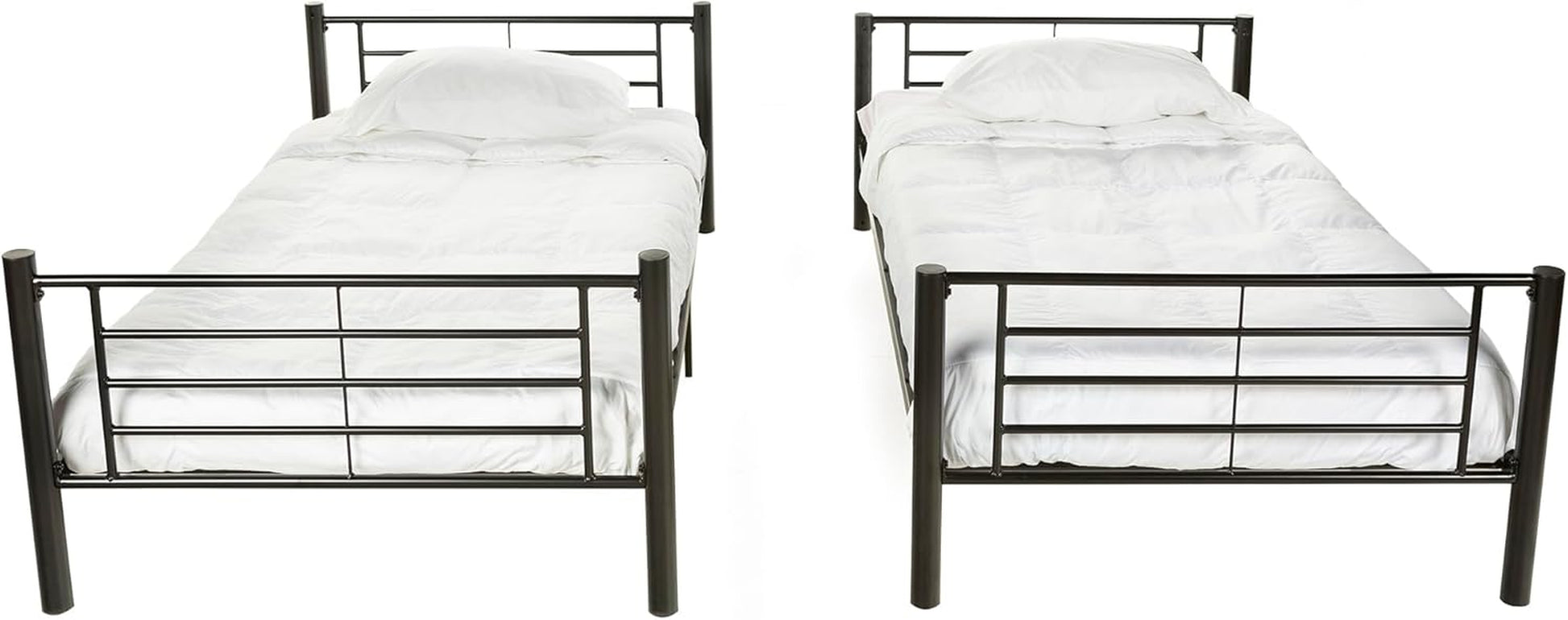 Elodie Urban Industrial Twin over Twin Metal Bunk Bed, Twin over Twin, Black