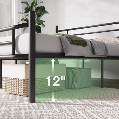 Full Size Bed Frame with Headboard and Footboard, 14 Inch Metal Platform Bed Frame, under Bed Storage, Strong Metal Slats Support, Mattress Foundation No Box Spring Needed