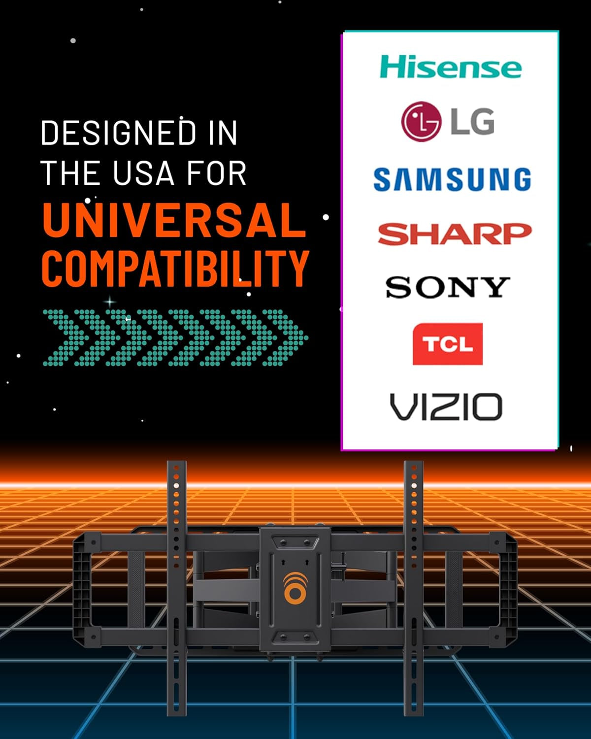 Maxmotion TV Wall Mount for Large Tvs 42" to 90" - Full Motion Has Smooth Swivel, Tilt, & Extension - Universal Design Works with Samsung, Vizio & More - Includes Hardware & Drill Template