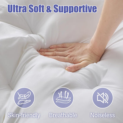 4 Inch Memory Foam Mattress Topper King for Back Pain Relief, Filled with Breathable Gel Memory Foam, Fluffy Comfort Supportive Pillow Top Mattress Topper, 80X78X4In