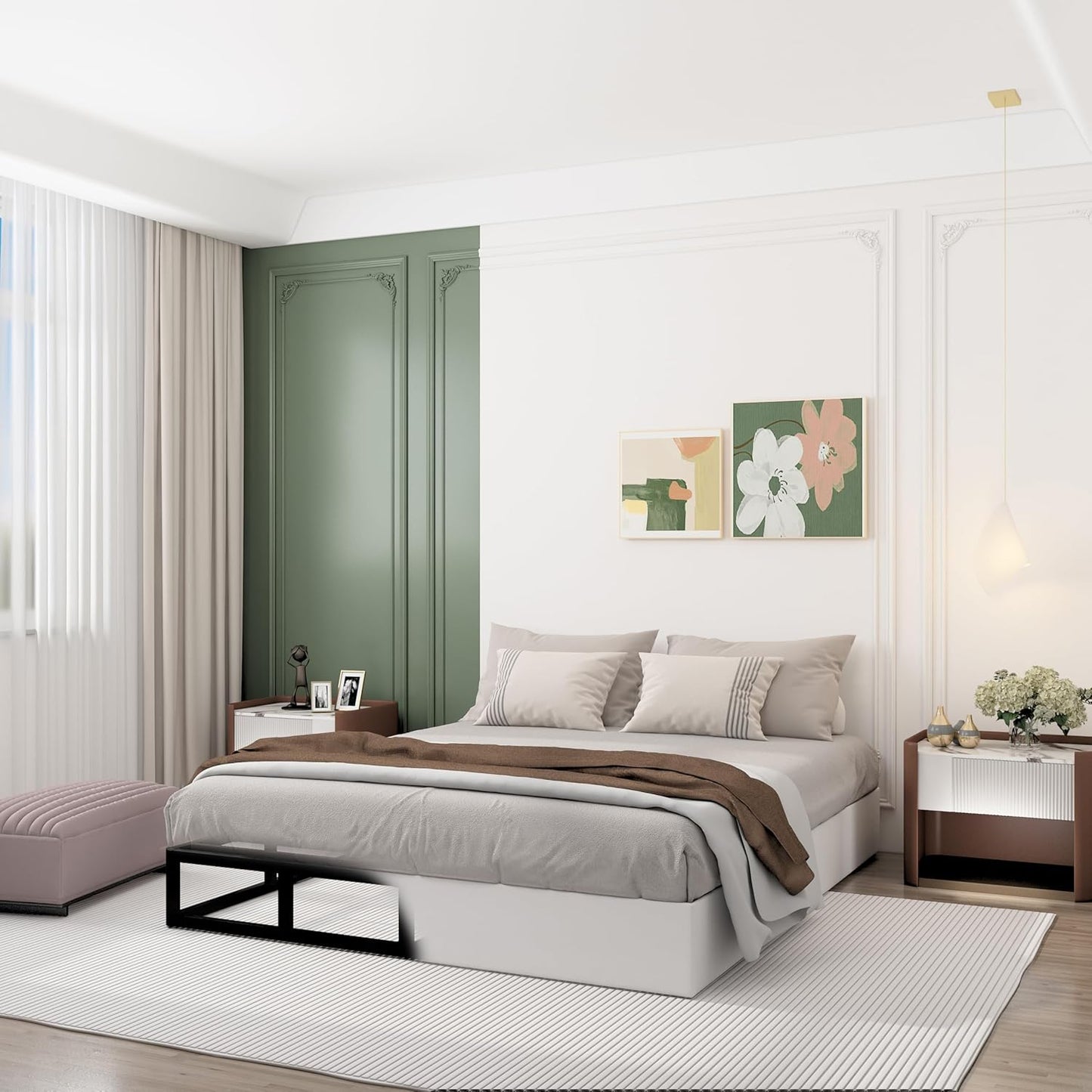 9 Inch Box Spring for Queen Bed, Heavy Duty Metal Mattress Foundation, 3000 Lbs Capacity, High Profile, Noise-Free, Easy Assembly with Fabric Cover