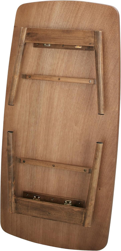 Folding Legs Table W41.3 X D20.5 X H14.0 Inches Natural Walnut and Rubber Wood Material Home and Living Coffee Table Walnut Wood Color TAC-229WAL