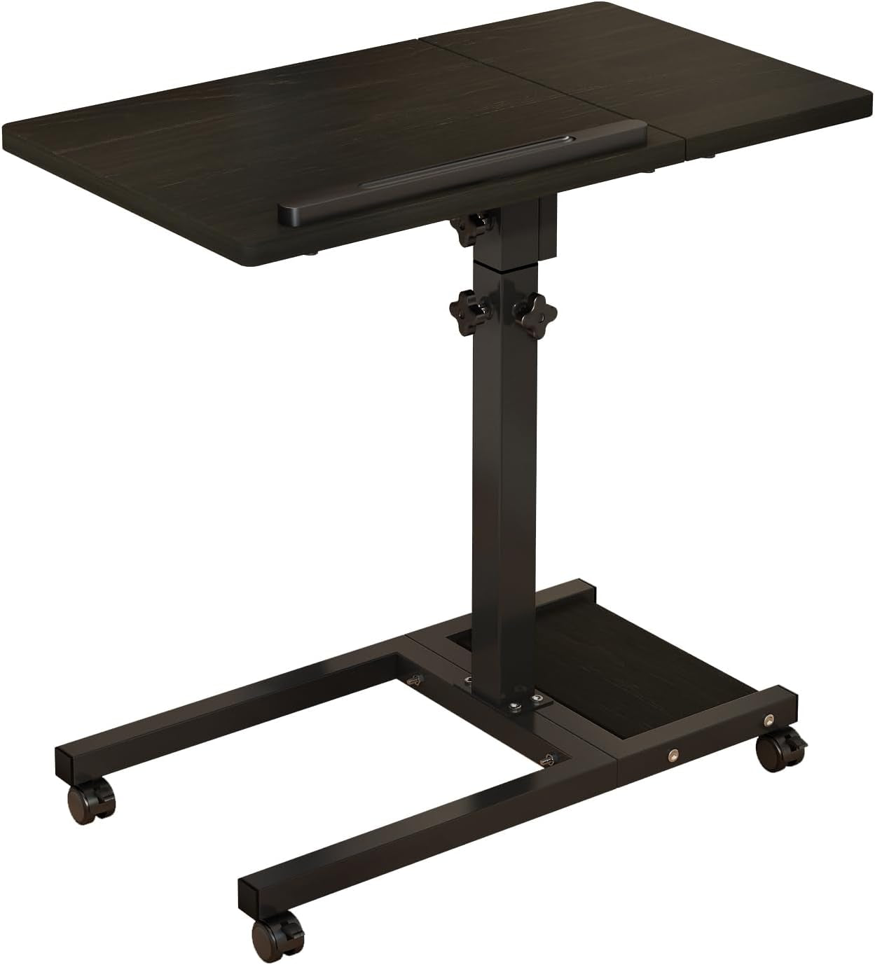 Mobile Adjustable Height Laptop Stand PC Portable Laptop Swivel Table Rolling Table with Wheels Caster and Mouse Pad (Dekuwood)