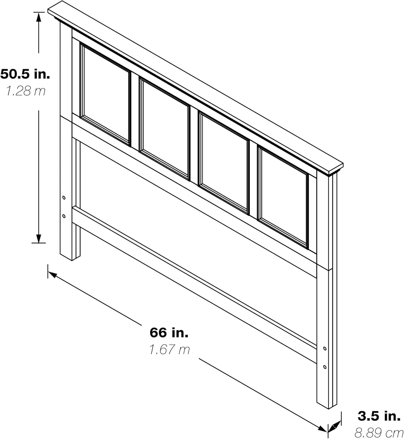 Farmhouse Basics Queen Headboard Only, Rustic White Finish