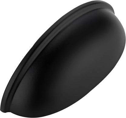 10 Pack 3" Drawer Pulls Flat Black Cabinet Cup Pulls Kitchen Hardware Cabinet Handles Drawer Handles Knobs 3 Inch Hole Center