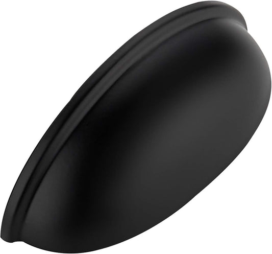 10 Pack 3" Drawer Pulls Flat Black Cabinet Cup Pulls Kitchen Hardware Cabinet Handles Drawer Handles Knobs 3 Inch Hole Center