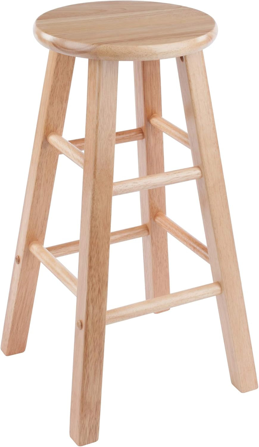 Element 2-Piece 24In Counter Stool Set, Natural Finish, Solid Wood, Modern Design