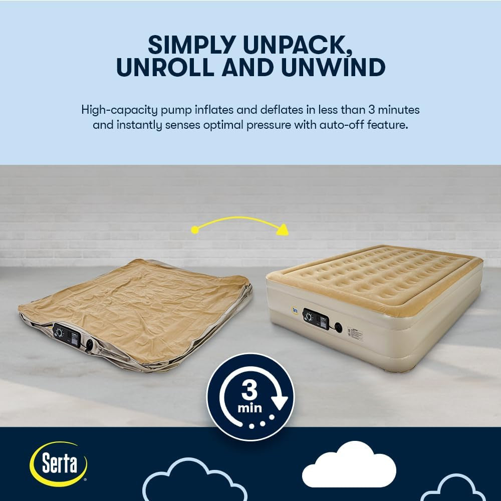 Raised Air Mattress with Never Flat Pump | Luxury Inflatable Mattress with Built in Air Pump to Ensure a Good Night’S Rest | Heavy Duty Blow up Mattress with Self Inflating Pump