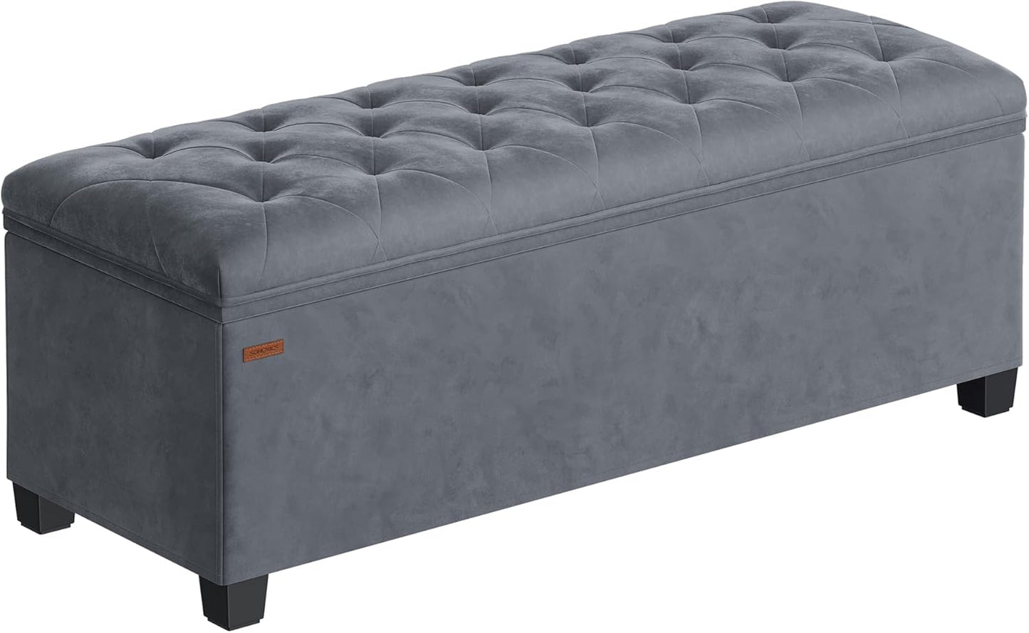 Velvet Storage Ottoman Bench, Foot Rest with Legs, 15.7 X 43 X 15.7 Inches, End of Bed Bench, Storage Chest, Load up to 660 Lb, for Living Room, Bedroom, Entryway, Jelly Pink ULSF089R01