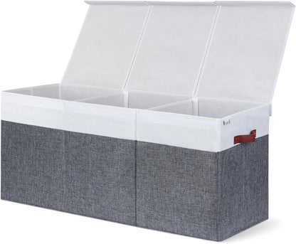 Extra Large Toy Storage Organizer with Lid - Sturdy, Collapsible Toy Chest Storage Box Design - Toys Bin with Dividers for Kids, Nursery, Bedroom, Playroom 37"X16"X14"