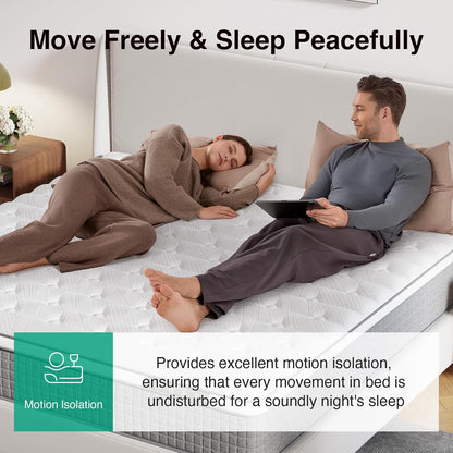 King Size Mattress 10 Inch,Hybrid Mattress King with Gel Memory Foam, Cool-Touch Nylon Cover & Pocketed Coils for Targeted Zones Support & Deep Restful Sleep Certipur-Us Certified