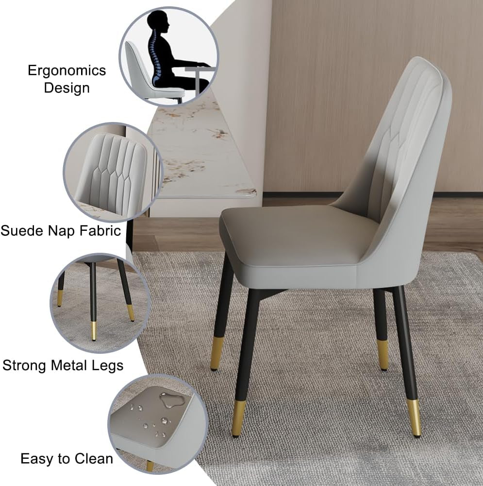 71'' Modern Dining Table Set for 8，Kitchen Table Set for 8, Dining Faux Marble Table Set for 8 with PU Leather Chairs for Kitchen, Dining, Bar, Living Room