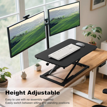 Standing Desk Converter Adjustable Height,Keyboard Riser for Stand up Desk Riser,Computer Keyboard Stand for Desktop,Ergonomic Sit Stand Computer Workstations Black Size 23.6 Inch