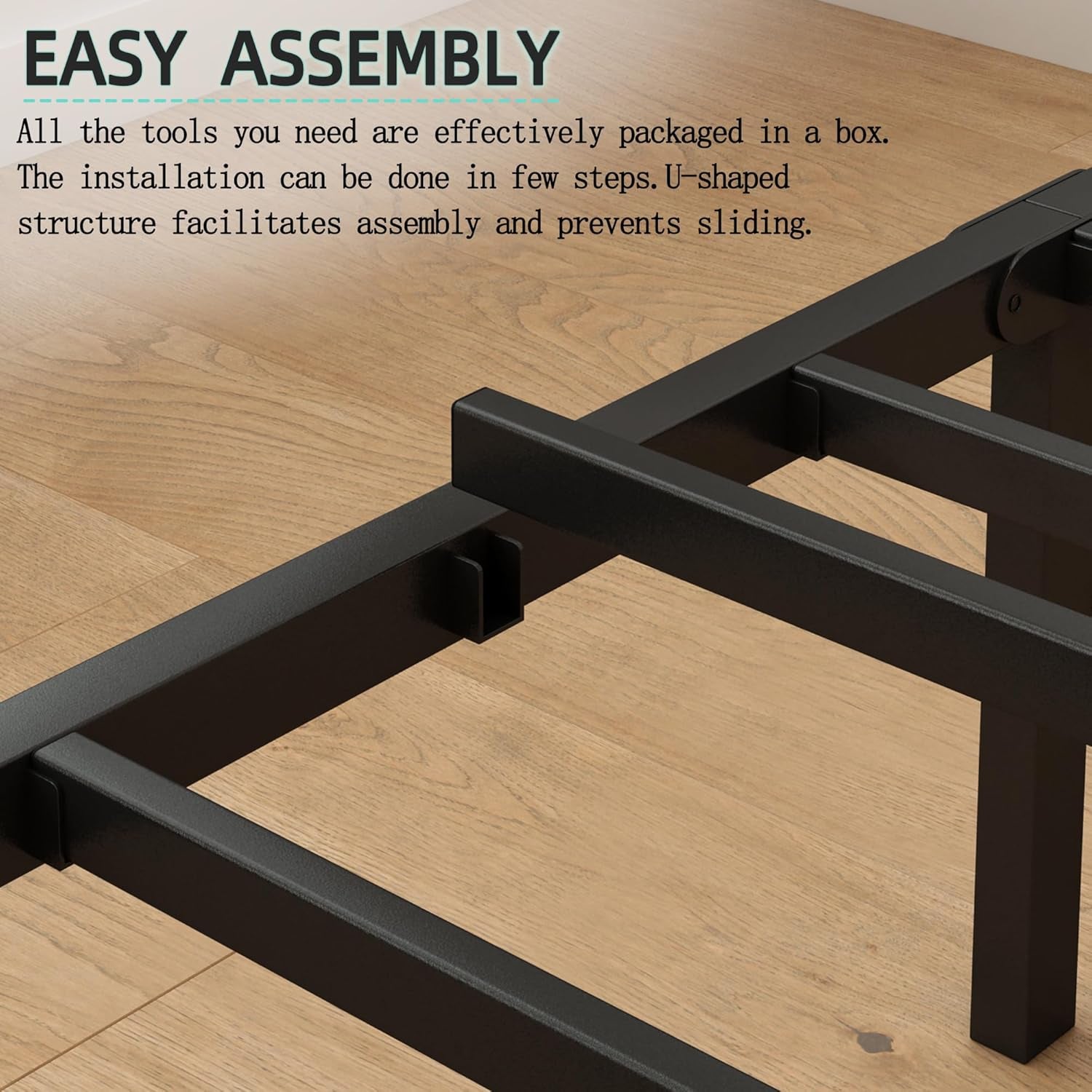 Twin Bed Frames with Headboard and Footboard, 14 Inch Metal Platform Twin Size Bed Frame with Steel Slat Support, No Box Spring Needed, Noise Free, Easy Assembly, Black