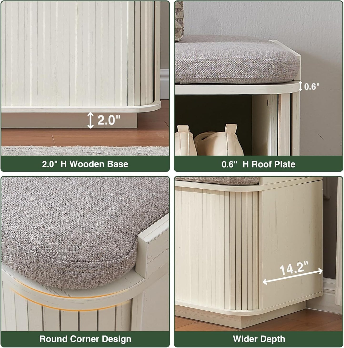 Hall Tree with Bench and Shoe Storage, Entryway Bench with Sliding Door Cabinet, Removable Padded, Metal Wall Hooks, Adjustable Storage Compartments, for Entry, Hallway, Living Room, Beige