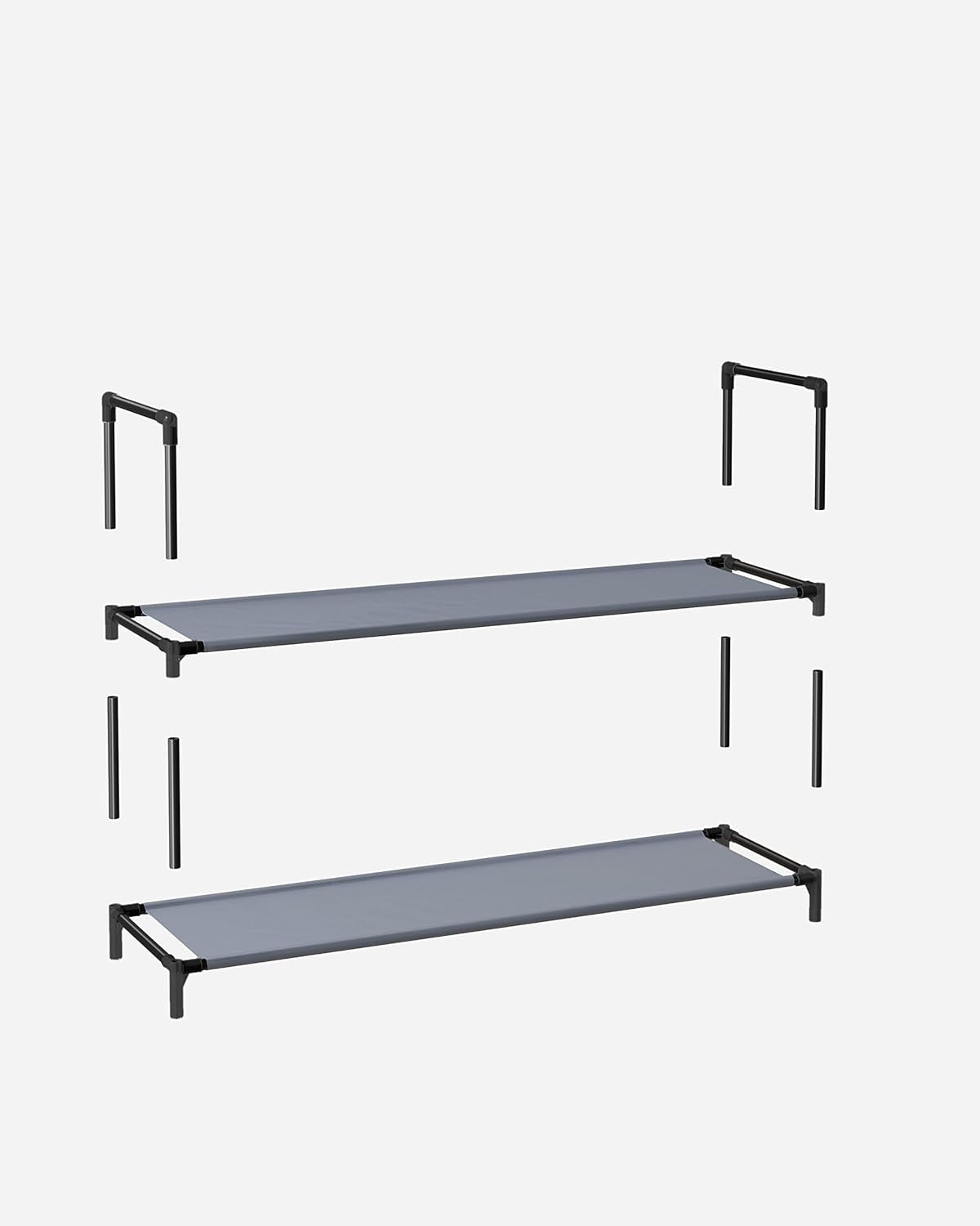 Shoe Rack, 10-Tier Shoe Shelf, Shoe Storage Organizer, 11 X 17.7 X 68 Inches, Metal Frame, Non-Woven Fabric Shelves, for Entryway, Bedroom, Gray ULSH010G01