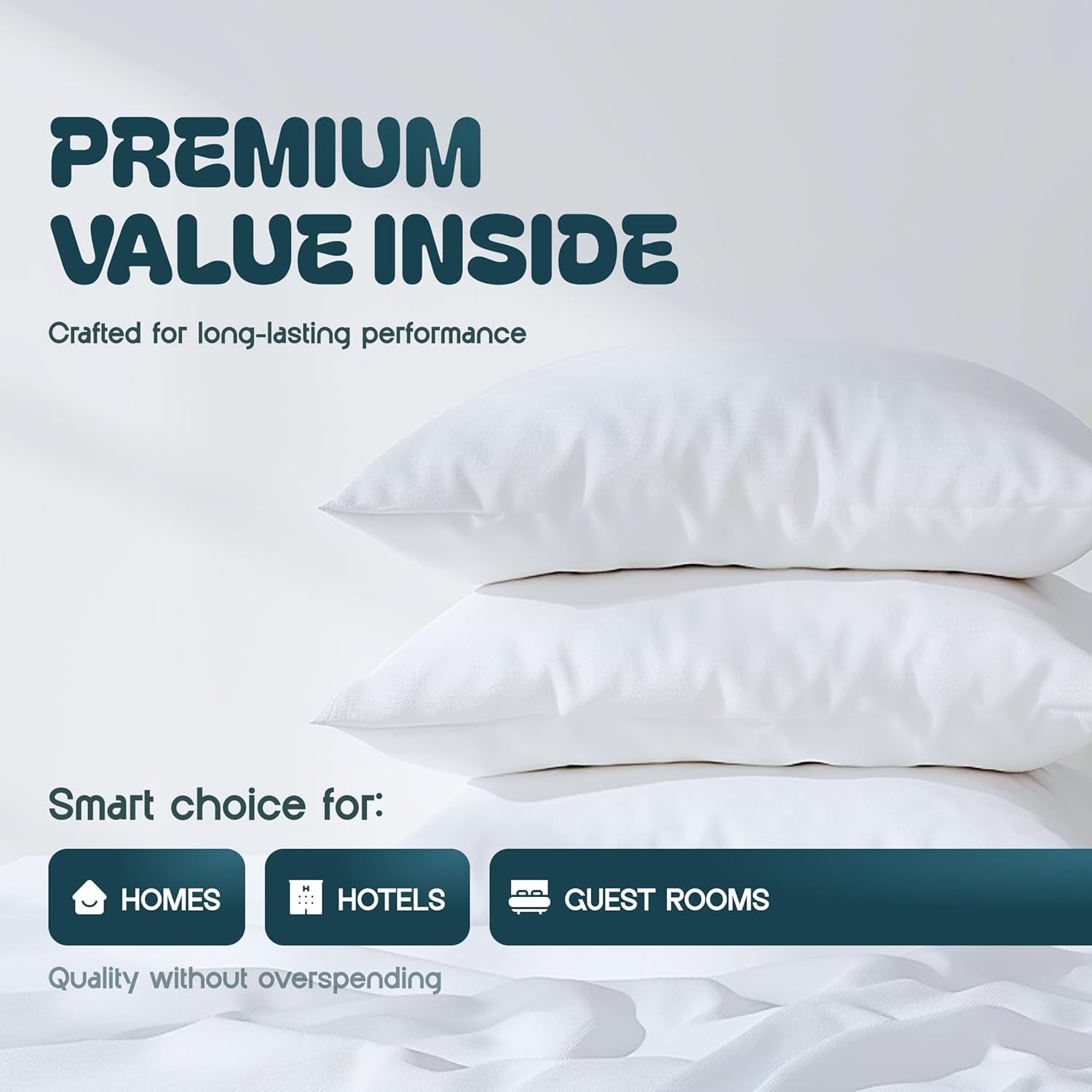 King Pillow Covers with Zipper 2 Pack - 20 X 36 Ultra-Soft, Cozy and Noiseless King Pillow Protector, 200 Thread Count, Fade-Resistant Pillow Shams
