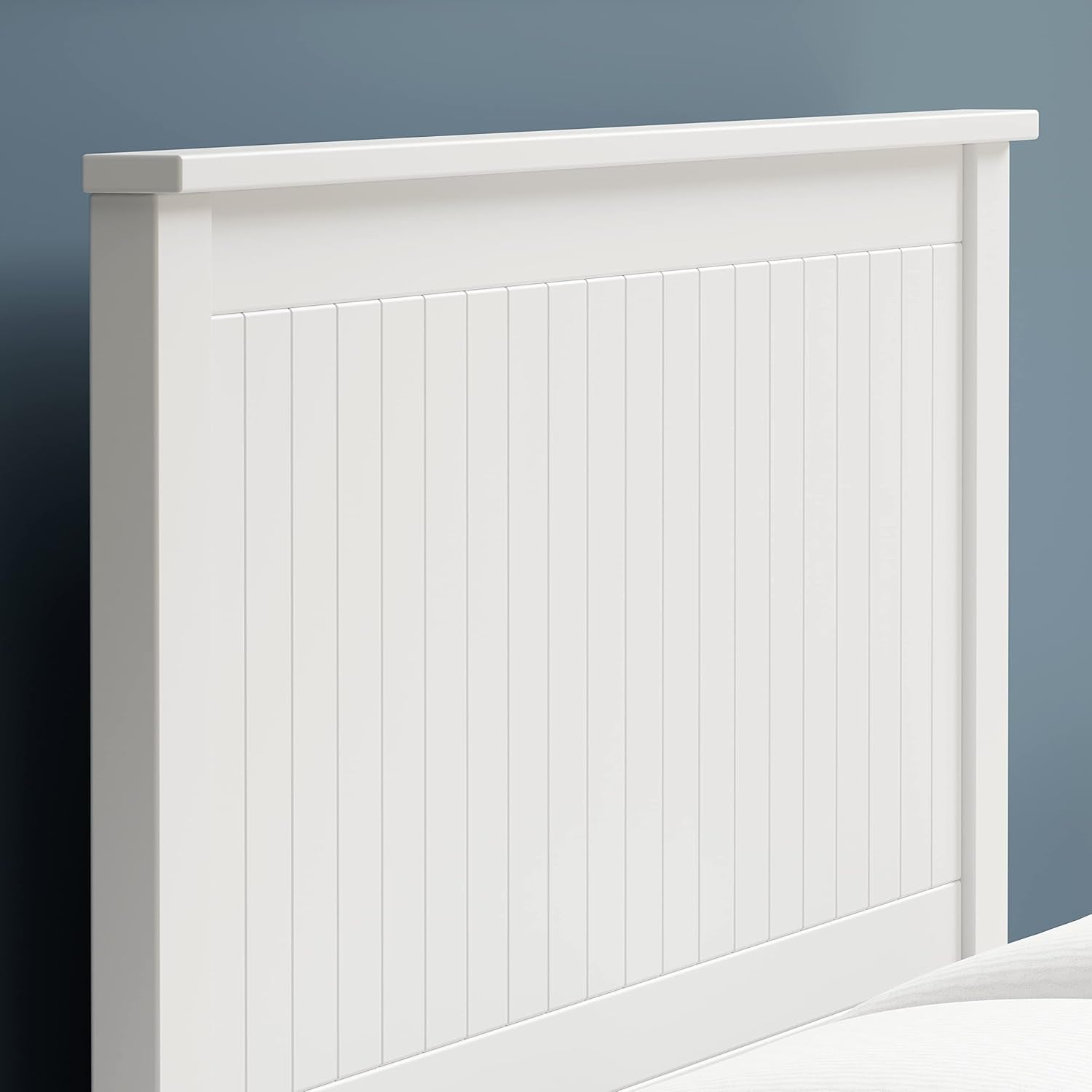 Wainscott Wood Panel Headboard in White - Queen Size