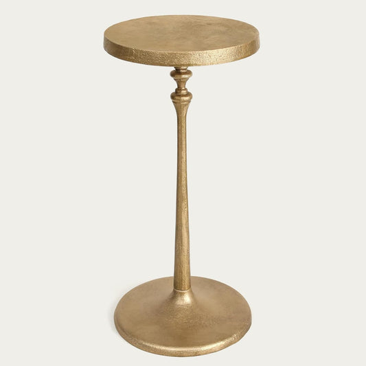 Vintage Brass Cast Iron Side Table round Accent Table for Living Room Drink Cocktail Martini Table Bedroom Bedside Nightstand Lamp Table Patio Plant Stand Small Apartment Decorative Furniture