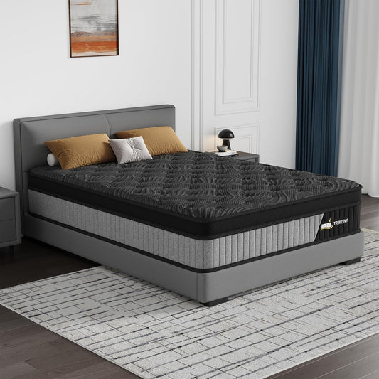 12 Inch Queen Luxury Hybrid Mattress - Gel Memory Foam & Pocket Springs for Cooling Comfort & Motion Isolation, Certipur-Us Certified, in a Box