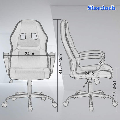 Office Chair PC Gaming Chair Cheap Desk Chair Ergonomic PU Leather Executive Computer Chair Lumbar Support for Women, Men (Red)