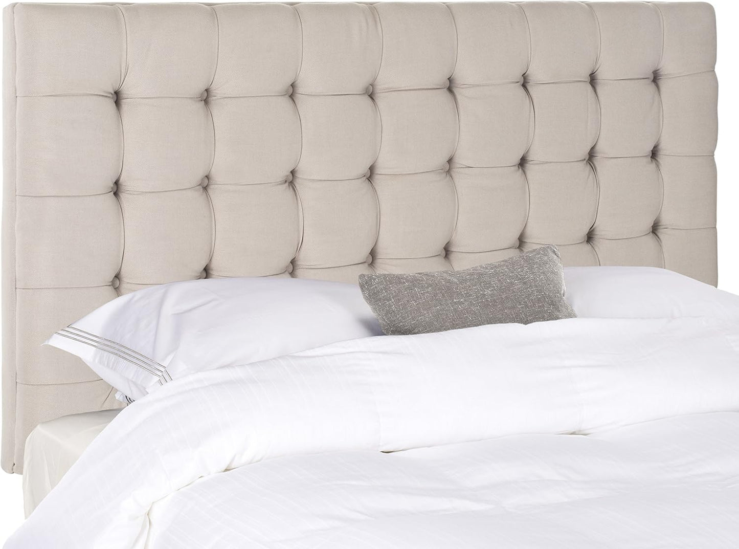 Lamar Taupe Linen Upholstered Tufted Headboard (Full)