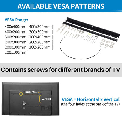 Studless Drywall TV Mount for 13-55 Inch Tvs, No Stud TV Wall Bracket Max VESA 400X400Mm up to 100 Lbs Universal Fits Most LED LCD Plasma Flat/Curved Screen Tvs & Monitors-Upgraded Bubble Level