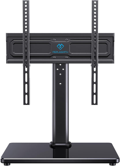 Universal Swivel TV Stand for 24-60 Inch Tvs up to 99 Lbs, 12 Height Adjustable Table Top TV Stand, TV Base Stand with Tempered Glass Base, Max VESA 400X400Mm, PSTVS33