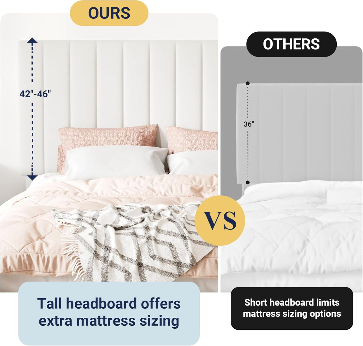 Full Size Storage Bed Frame, Vertical Channel Tufted Adjustable Headboard, Velvet Upholstered Platform Bed with 4 Oversized Underbed Drawers, Wooden Slats Support, No Box Spring Needed, White