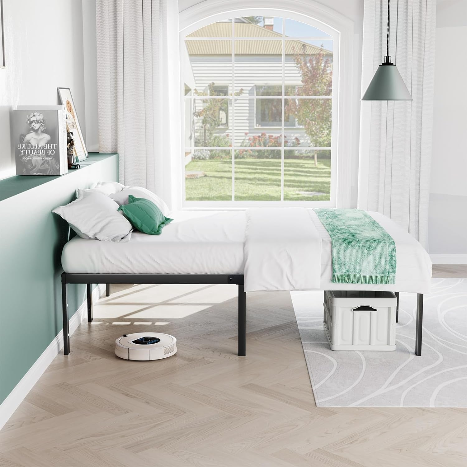 Queen Bed Frame - Heavy Duty Metal Platform Bed Frames Queen Size with Storage Space under Frame, No Box Spring Needed, 14 Inches, Sturdy Steel Slat Support