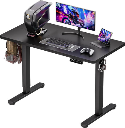 40X24 Inch Electric Standing Desk with Memory Presets, Quiet Motor Height Adjustable Stand up Desk for Home Office & Gaming, Ergonomic Sit Stand Workstation，Light Rustic Brown