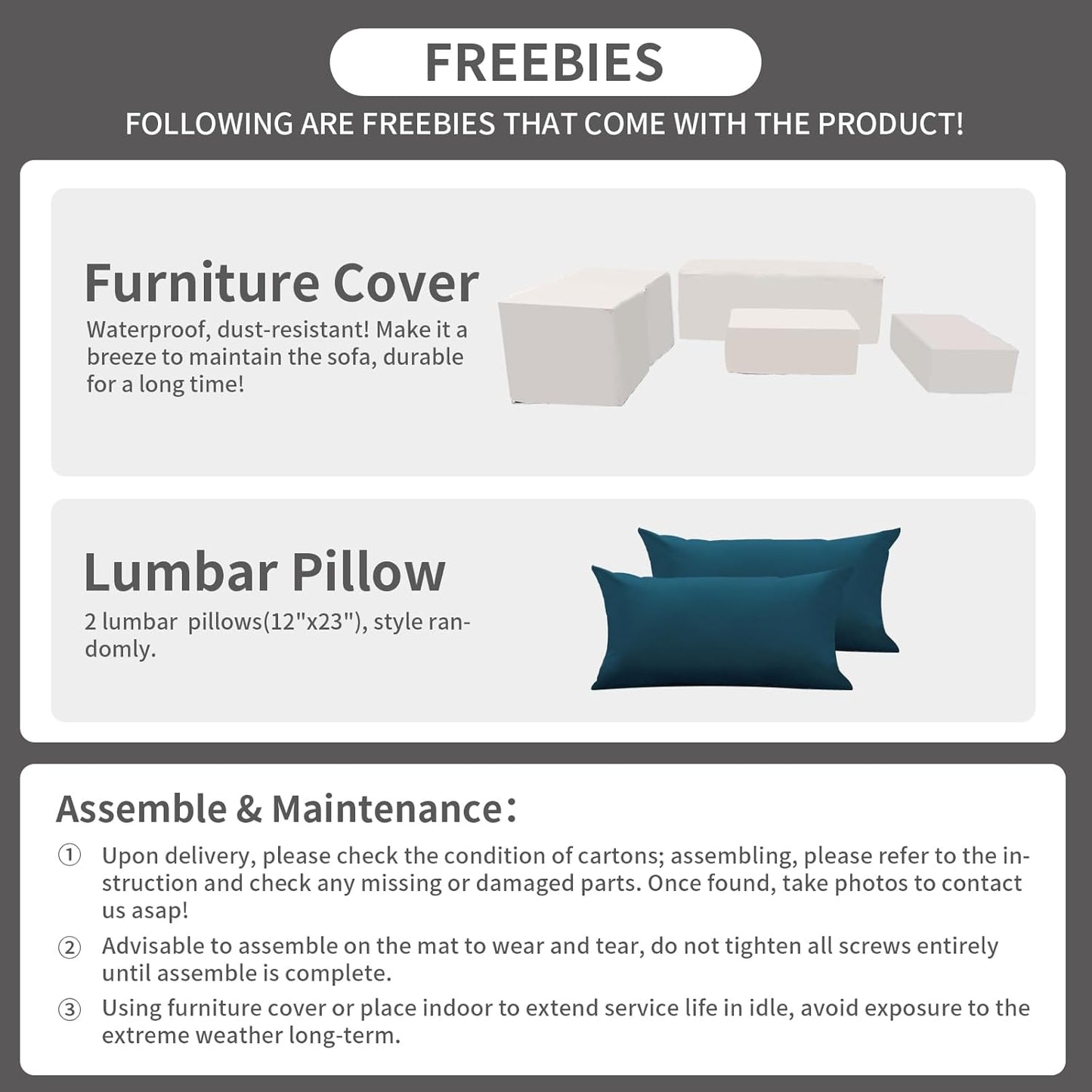 Patio Furniture Set 6 Pieces Couch Outdoor Chairs Coffee Table Peacock Blue Anti-Slip Cushions and Waterproof Covers