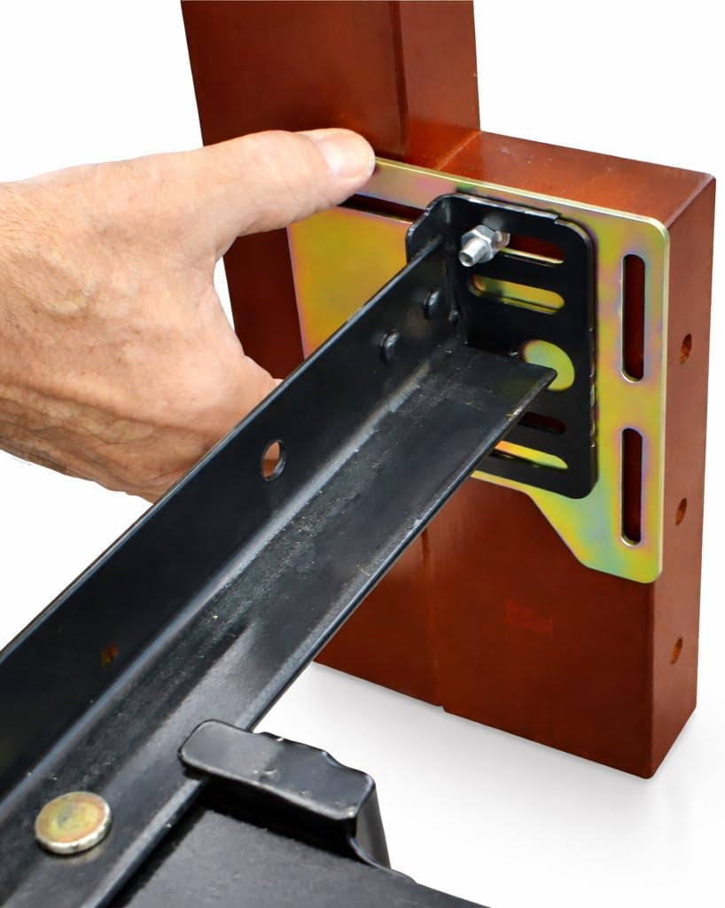 #745 Queen Bed Frame Modification Adapter Bracket – Heavy-Duty Steel Headboard Conversion Plates, Set of 2 with Hardware, Converts Bolt-On to Hook-On or Extends Frame Width
