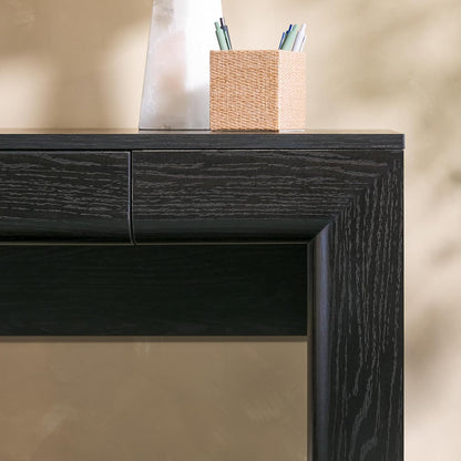 Amira Modern MDF Waterfall Writing Desk with a Built-In Storage Drawer, 52 Inch, Black