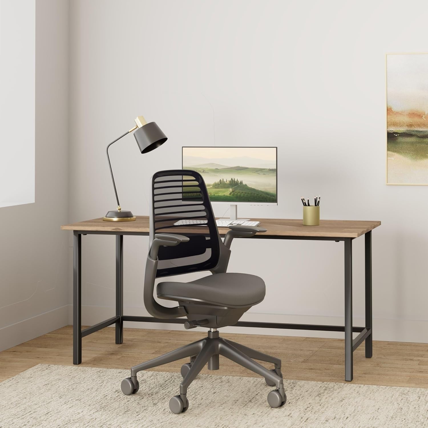 Series 1 Office Chair - Ergonomic Work Chair with Wheels for Carpet - Helps Support Productivity - Weight-Activated Controls, Back Supports & Arm Support - Easy Assembly - Graphite
