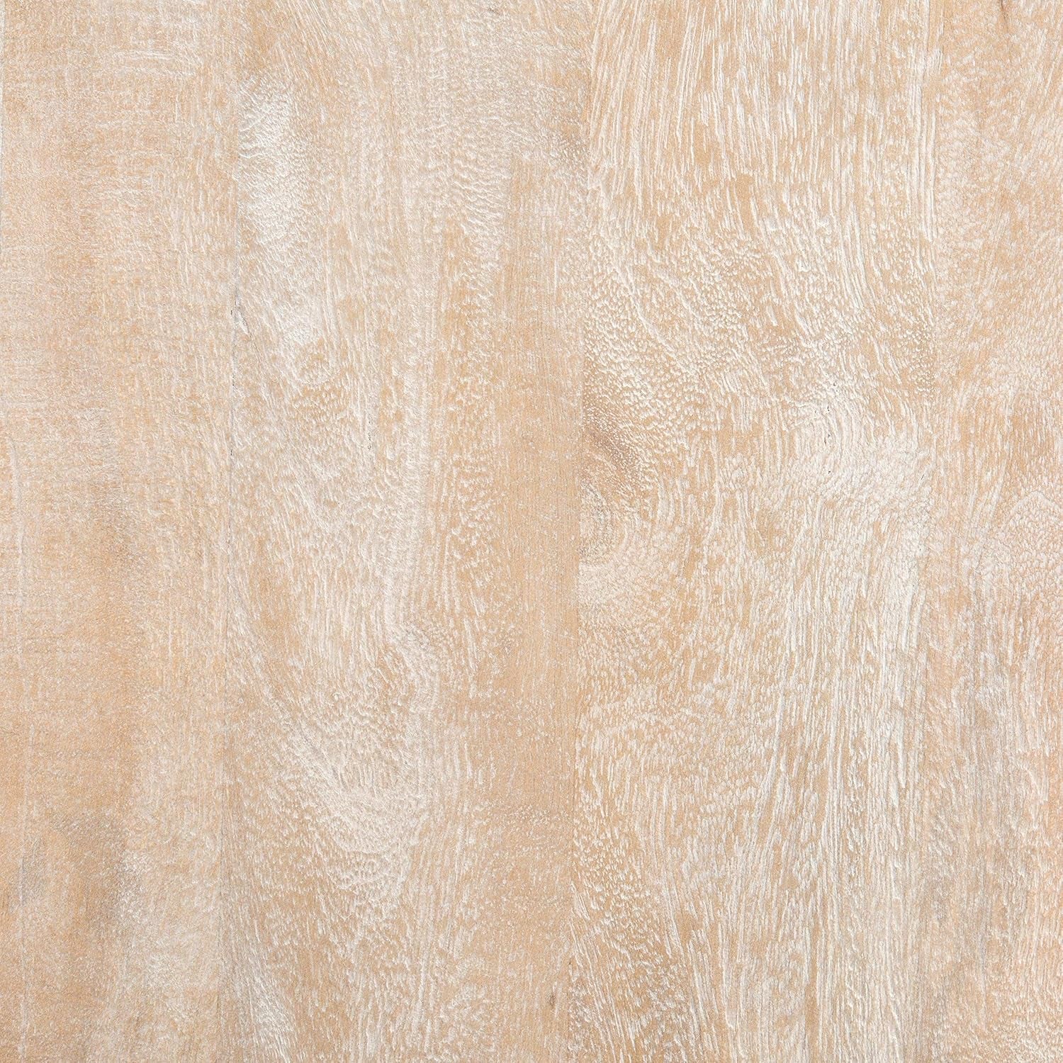 Home Collection Whent Coastal Grey White Wash and Black round Coffee Table