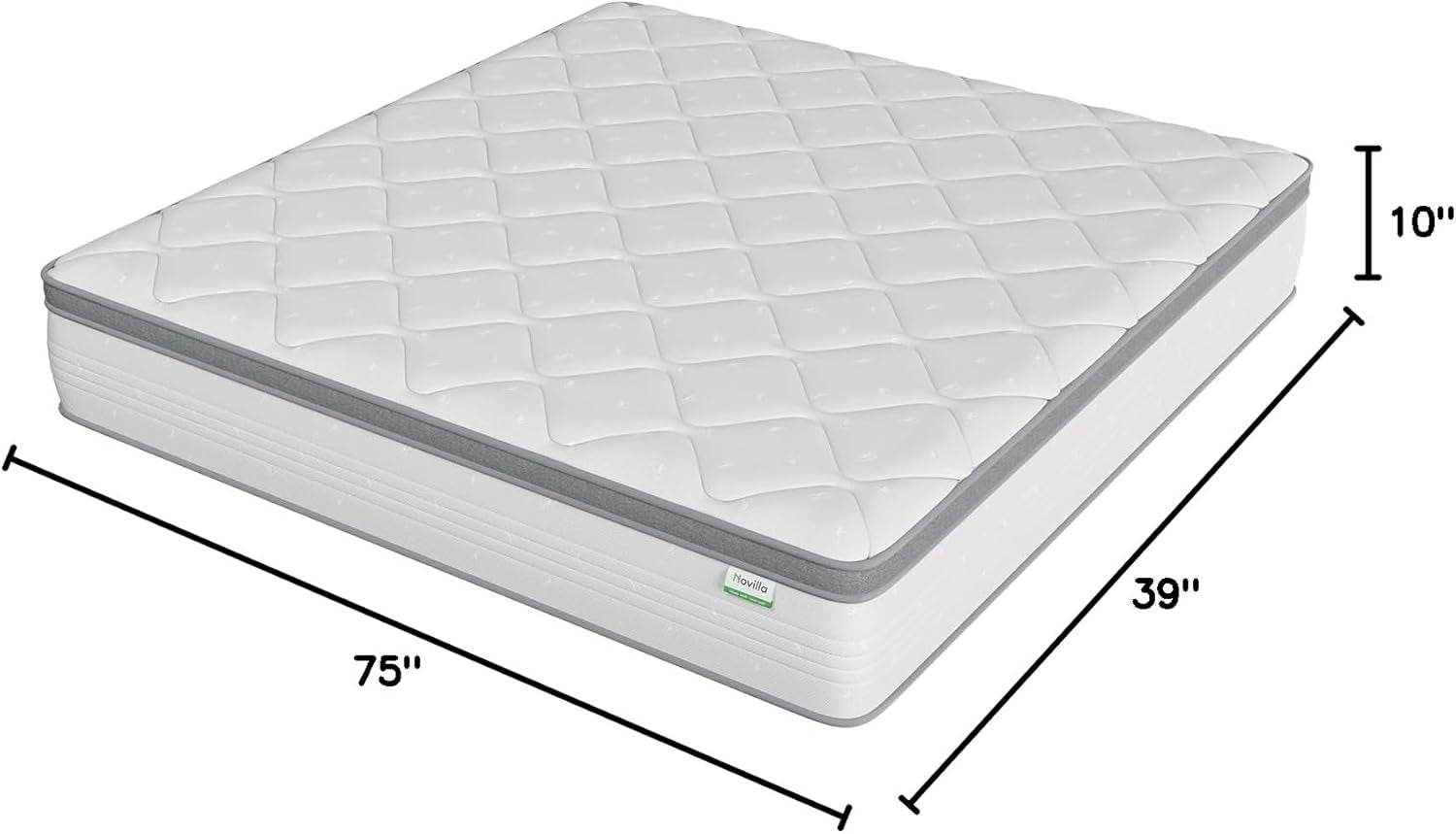 Twin Mattress, 10 Inch Twin Hybrid Mattress for Kids, Pocket Innerspring Pillow Top Mattresses for Motion Isolation, Pressure Relief & Edge Support, Medium Firm Feel