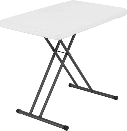 28241 Adjustable Folding Laptop Table TV Tray, 30 Inch, White Granite