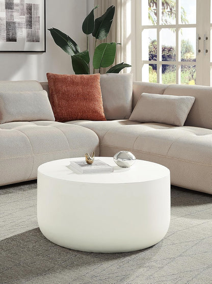 Dustan Environmental Friendly Cement Concrete Coffee Table in Natural White