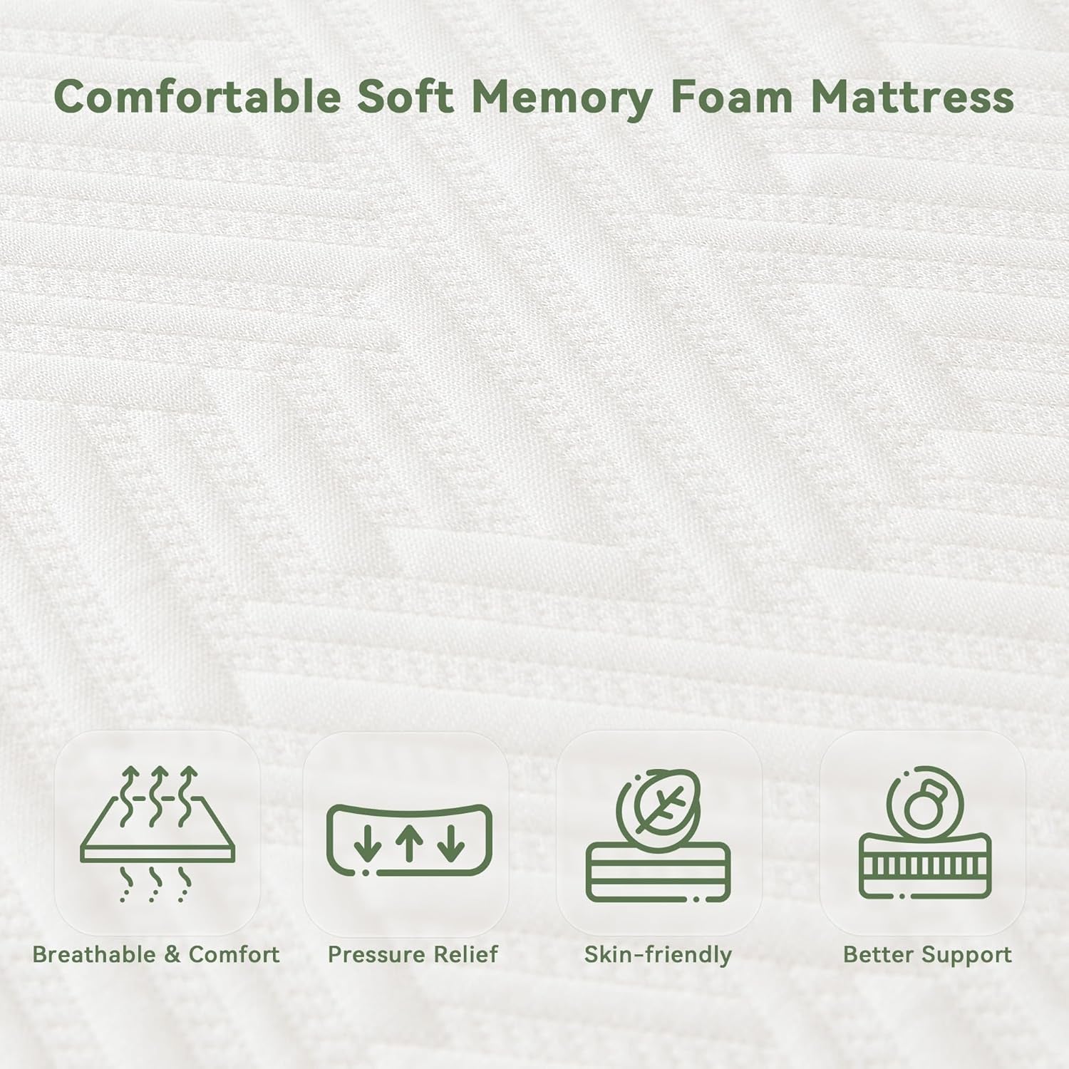 Twin Mattress, 6 Inch Memory Foam Twin Size Mattress in a Box with Washable Removable Cover, Soft and Comfortable, Pressure Relief, Medium Firmness