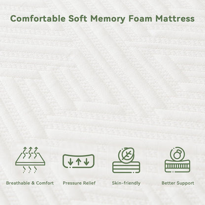 Twin Mattress, 6 Inch Memory Foam Twin Size Mattress in a Box with Washable Removable Cover, Soft and Comfortable, Pressure Relief, Medium Firmness