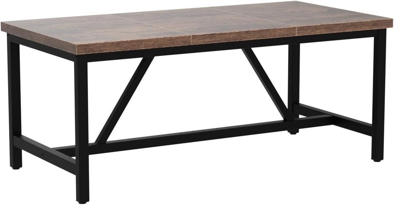 70.8" Large Kitchen Dining Room Table for 6-8 People, Rustic Brown Farmhouse Industrial Wood Style Rectangle Apartment Dinning Room Dinette Tables for Eating Dinner