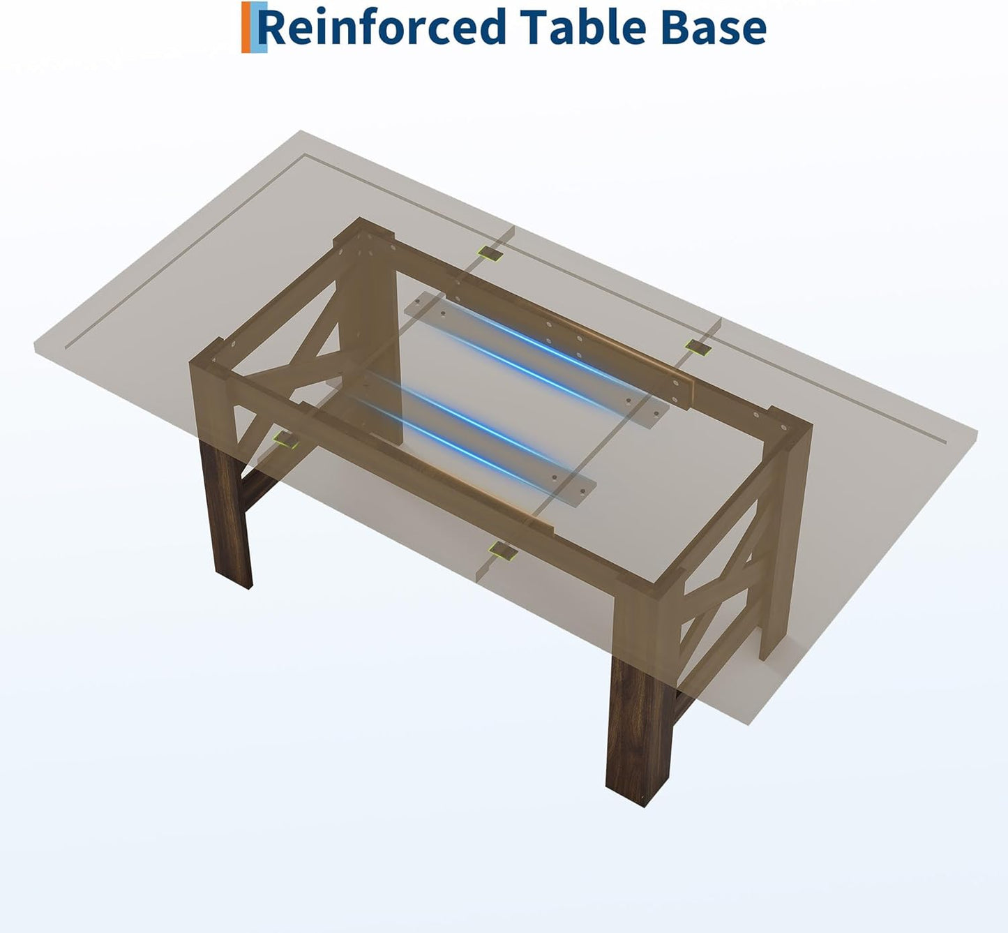 Dining Table for 6-8, 71" Long Large Wooden Farmhouse Kitchen Table with Thick Sturdy Frame, Rectangular Dining Room Dinner Table with Stable Triangular Legs for Kitchen,Office, Rustic Gray