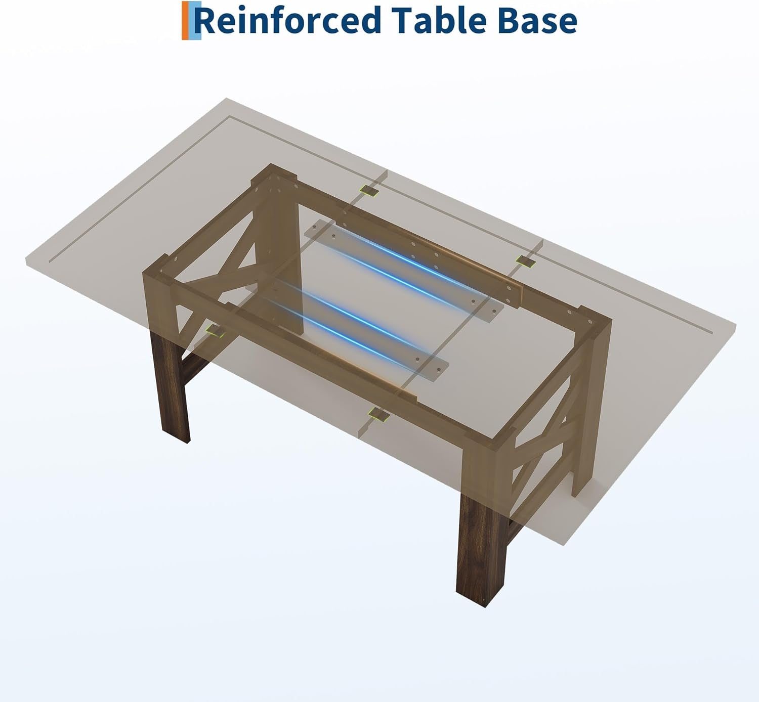 Dining Table for 6-8, 71" Long Large Wooden Farmhouse Kitchen Table with Thick Sturdy Frame, Rectangular Dining Room Dinner Table with Stable Triangular Legs for Kitchen,Office, Rustic Gray