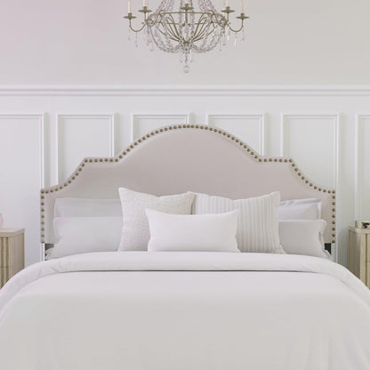 , Cynthia Upholstered Full/Queen Adjustable Headboard, Cream