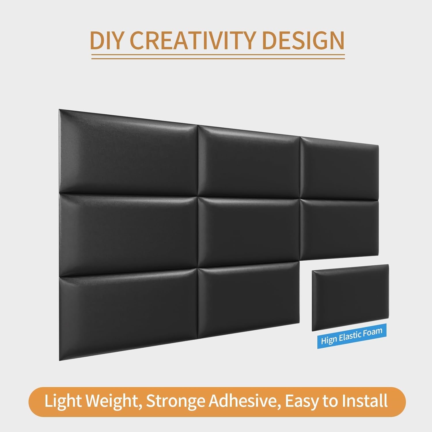 Twin Headboards, Self-Adhesive 3D Panels, Upholstered Wall Panels for Bedroom/Living Room (6 Pieces 9.84 in X 23.6 In)
