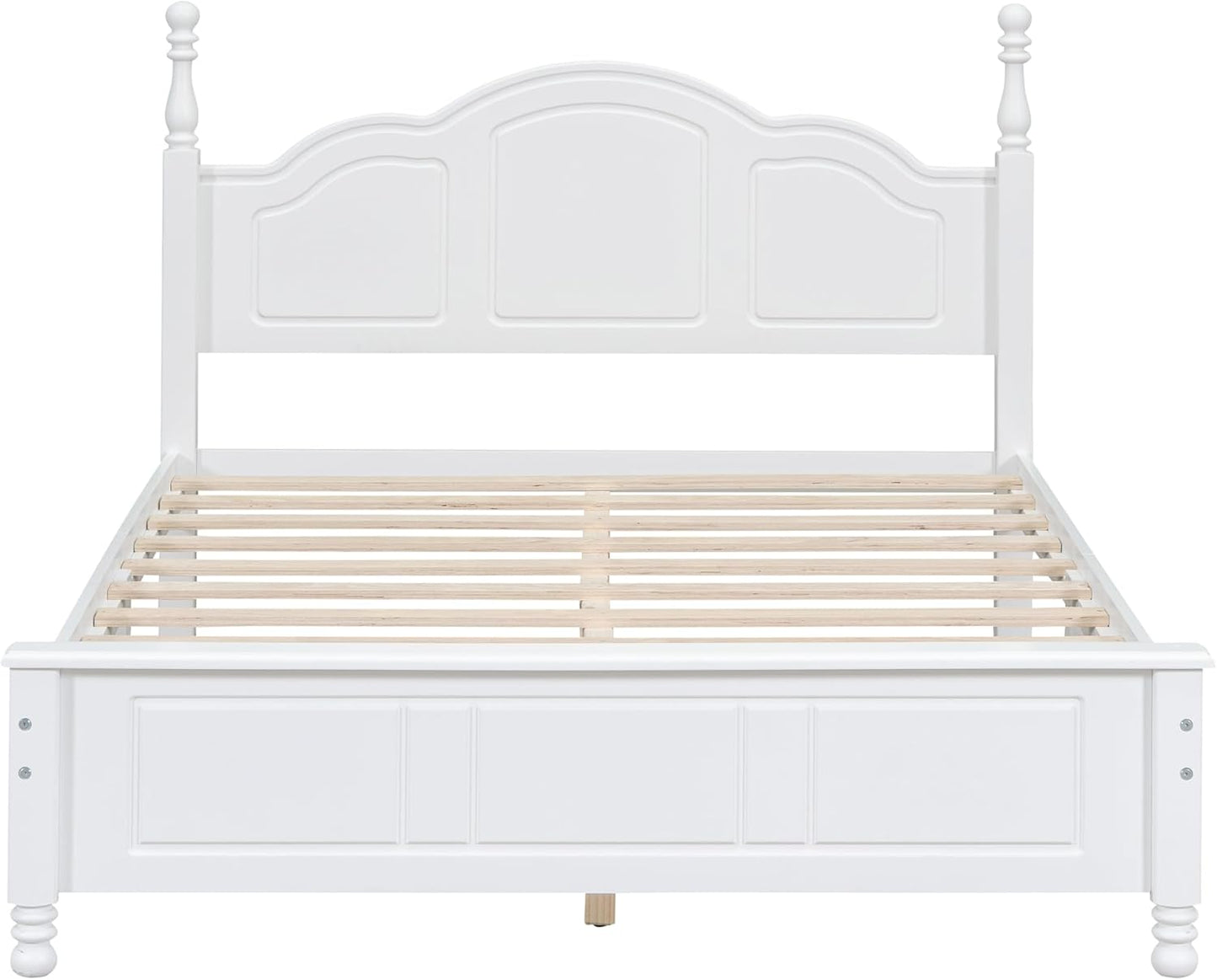 3-Pieces Bedroom Sets,Full Size Wood Platform Bed Frame for Boys Girls Kids Adults Toddler and Two Nightstands-White
